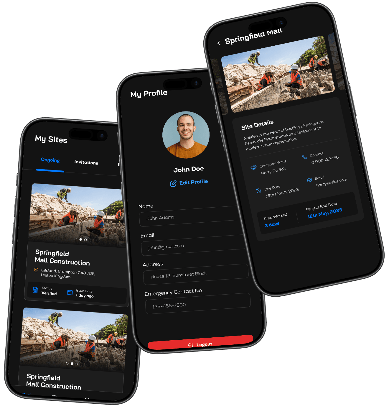 My Site Solutions screens