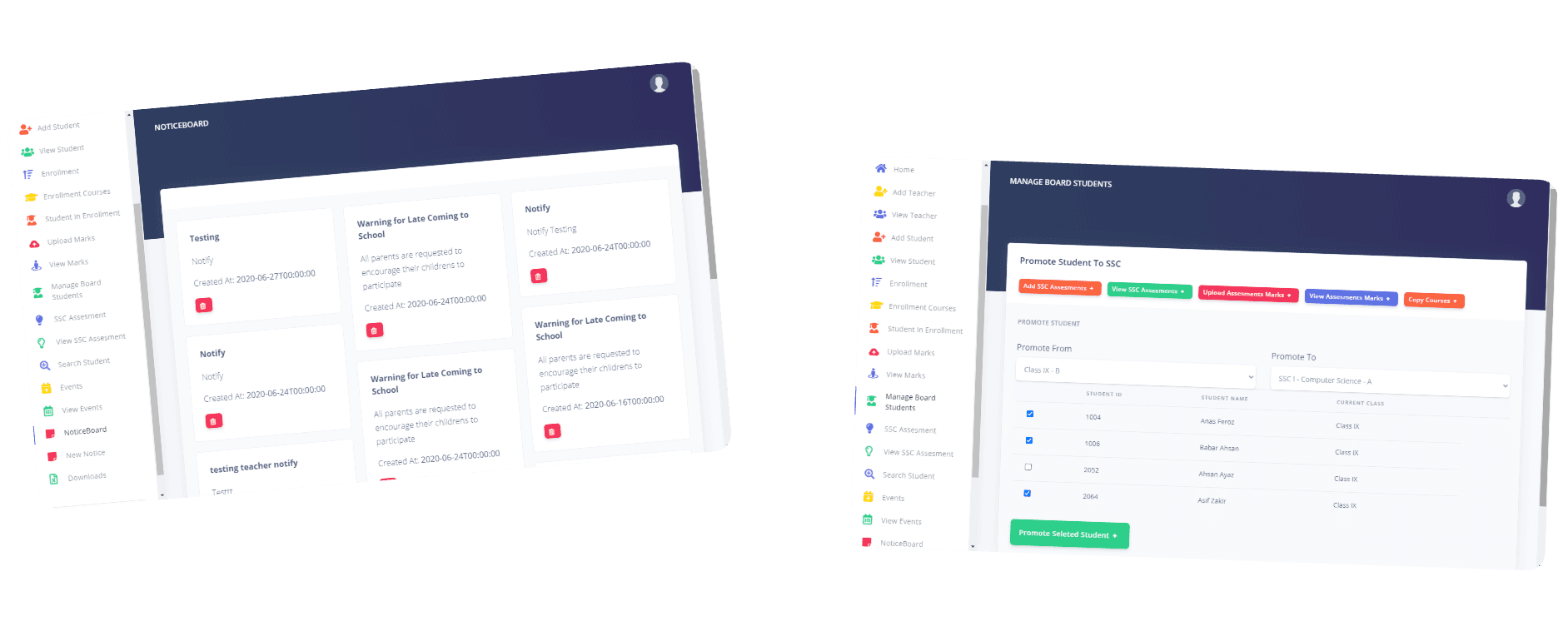 Smart School screens